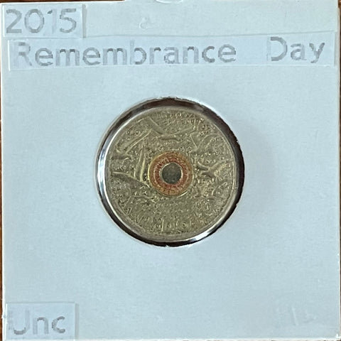 2015 Remembrance Day $2  Coloured Uncirculated Coin