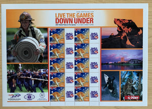 Australia 2007 Live the Games Down Under Police and Fire Games 50c Stamp Sheet