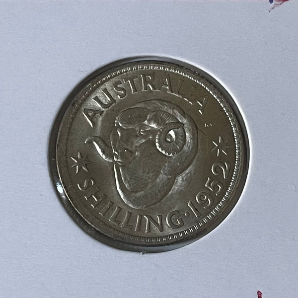 Australia 1952  1/- One Shilling silver coin Uncirculated