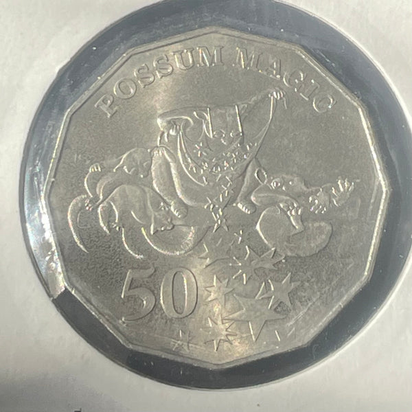 Australia 2019 Royal Australian Mint Possum Magic 50c Fifty Cents Coin in 2x2 mount