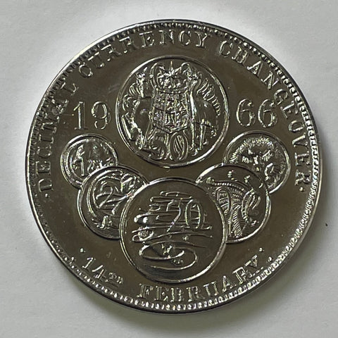 Australia 1966 Decimal Currency Changeover Sydney Coin Club Medallion