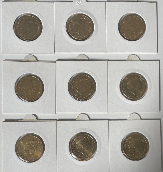 2017 $1 Centenary Of The Trans-Australian  Railway Set of 9 Counterstamp and Privy Mark Coins