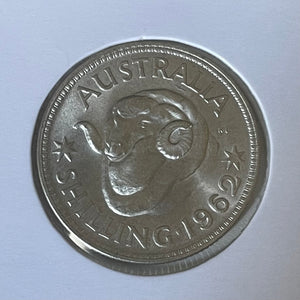 Australia 1962  1/- One Shilling silver coin Uncirculated