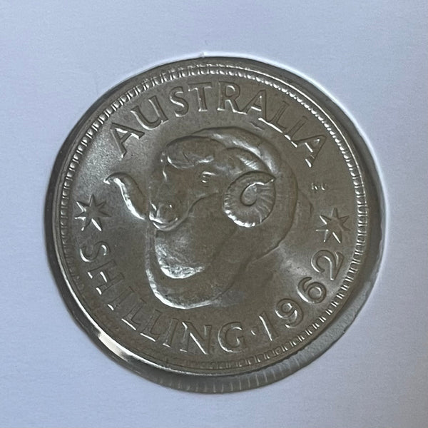 Australia 1962  1/- One Shilling silver coin Uncirculated