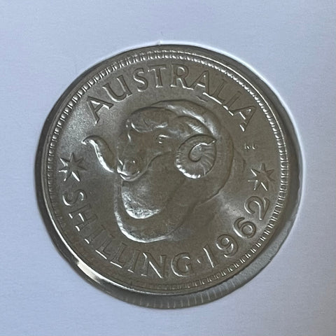 Australia 1962  1/- One Shilling silver coin Uncirculated
