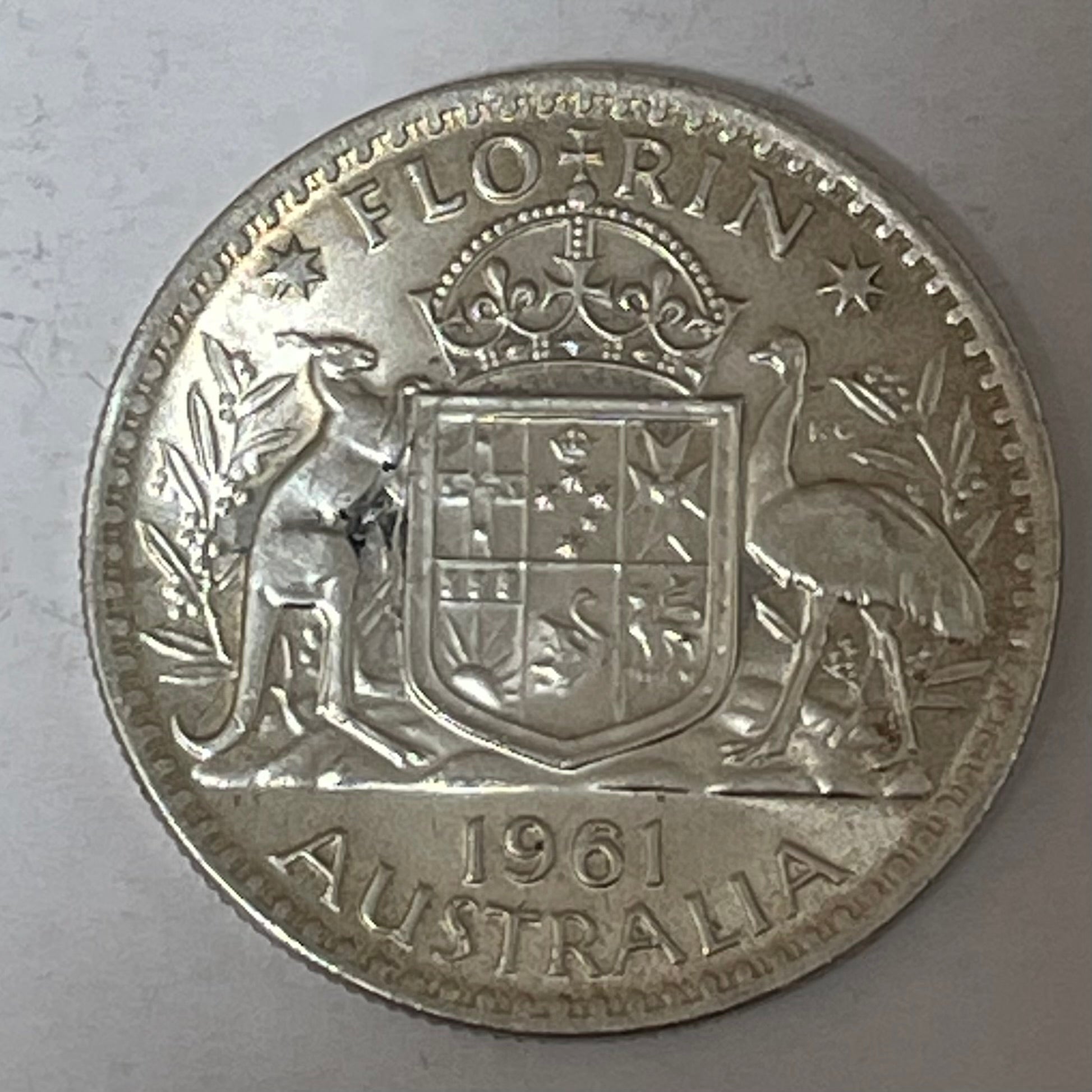 Australia 1961 2/- Florin Silver Coin Uncirculated