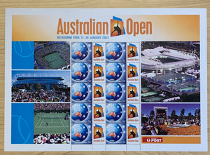 2003 50c Globe  Souvenir Sheet Australian Open Tennis