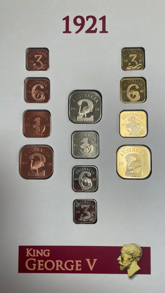 The Australian Square Pattern Collection with 12 x 1920 and 12 x 1921 Proofs