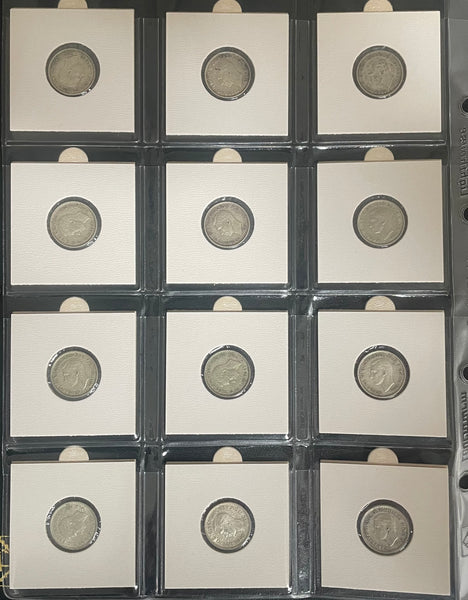 Australia 1910-64 Six Pence 6d Complete collection. Silver