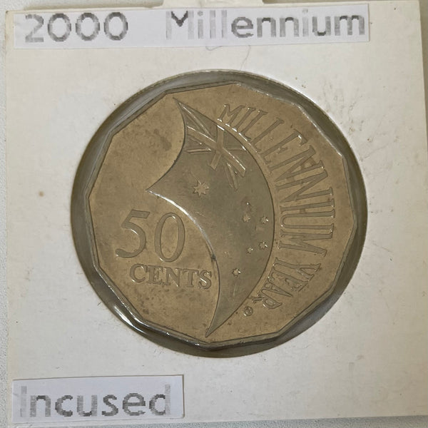 Australia 2000 50c Millennium  Incused Rare