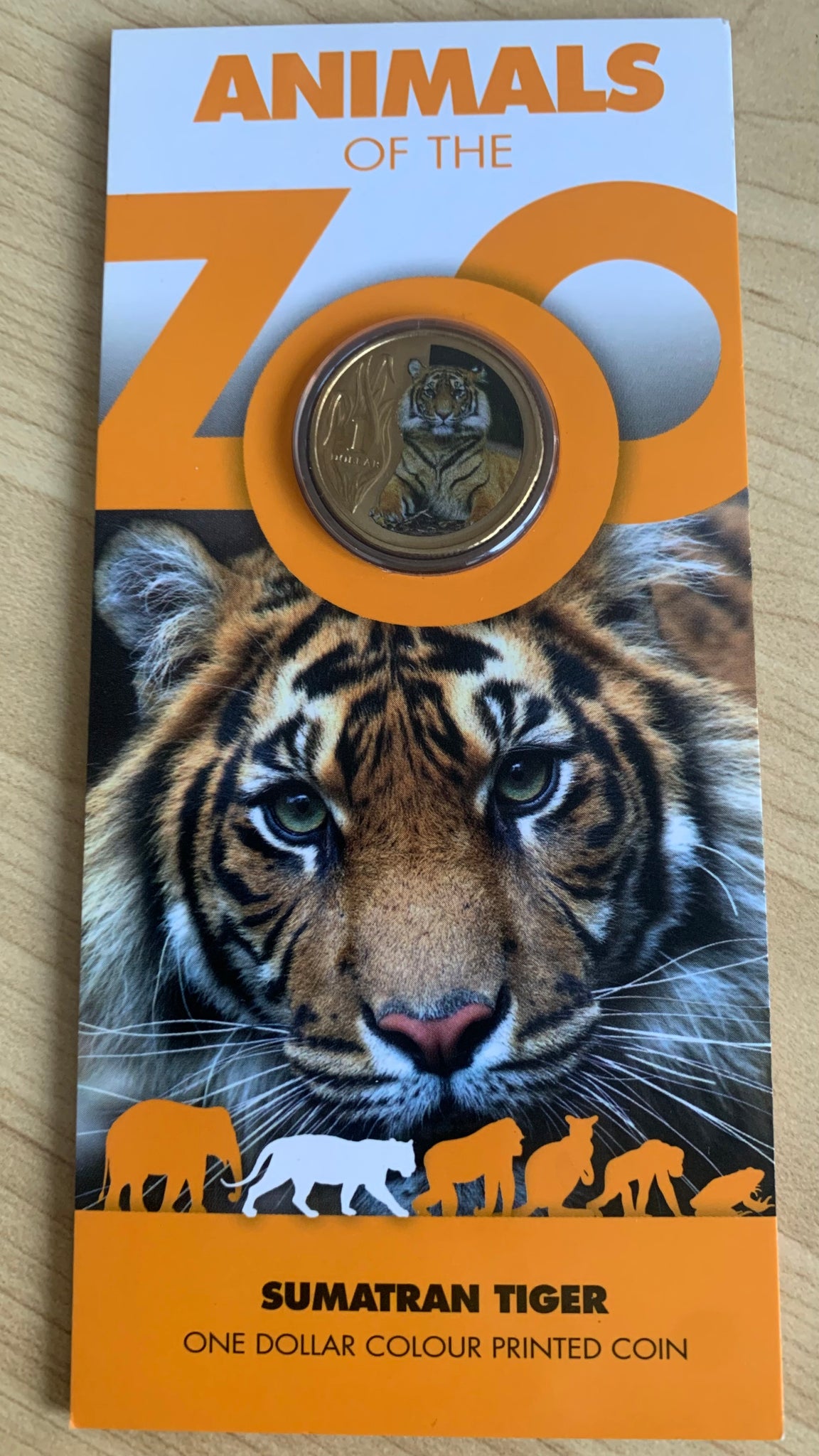 2012 Australian 150 Years Melbourne Zoo Sumatran Tiger $1 RAM Coloured Carded Coin