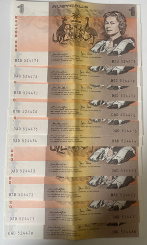 Australia 1977 $1 Knight/Stone DAD Prefix. R77