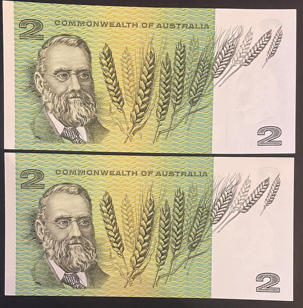 Australia 1966 $2 Coombs Wilson Uncirculated Pair R81