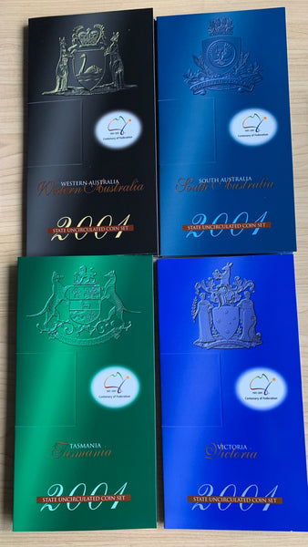 Australia 2001 Centenary of Federation Set of 9 States & Territories 20c & 50c Uncirculated