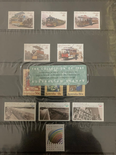 Australia Post 1989 Year Album. This book contains all the different simplified stamps issued in that year.