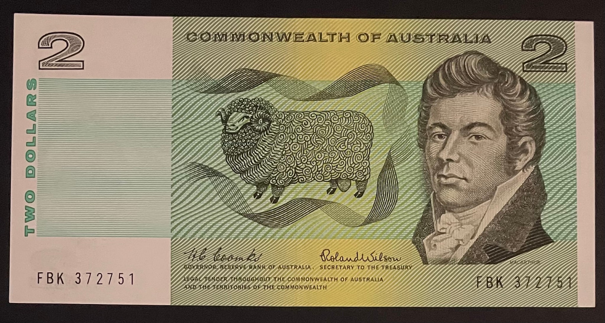 Australia 1966 $2 Coombs/Wilson Banknote aUnc R81