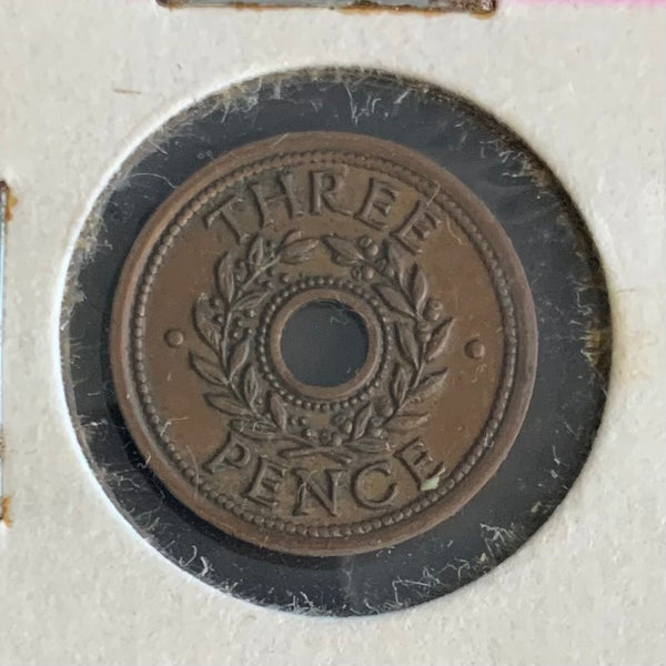 AUSTRALIA 1942 Three Pence 3d Hay Internment Camp Token