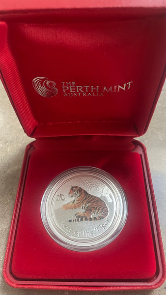 Australia 2010 Year of the Tiger 1/2oz Coloured Silver Proof Coin