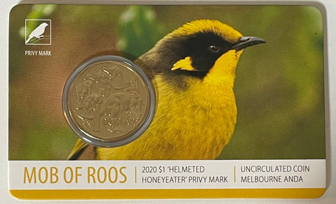 Australia 2020 Royal Australian Mint $1 Mob of Roos Melbourne ANDA Privy Mark Uncirculated Coin