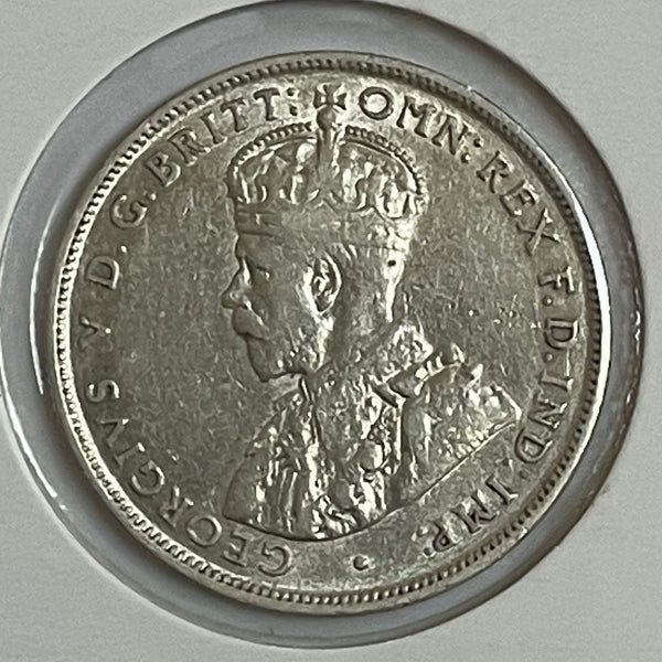 Australia 1922 2/- Florin Silver Coin Very Fine Condition