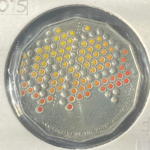 Australia 2015 Royal Australian Mint Fifty Cents 50c 50th Anniversary of RAM coloured 50 Cent  Uncirculated Coin