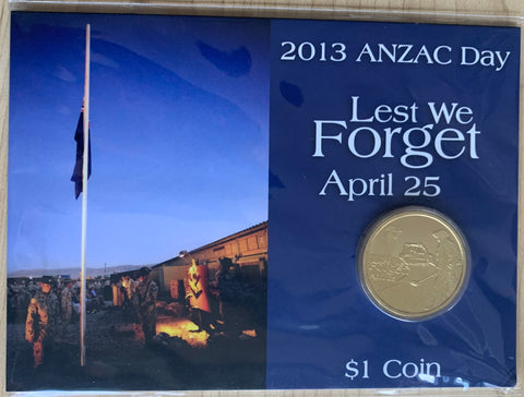 Australia 2013 Perth Mint Lest We Forget 2009 Anzac day April 25th $1 uncirculated coin Engineers