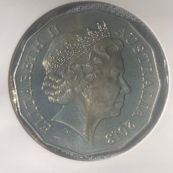 Australia 2013 Fifty Cents 50c Surfing Uncirculated Coin in 2x2 mount