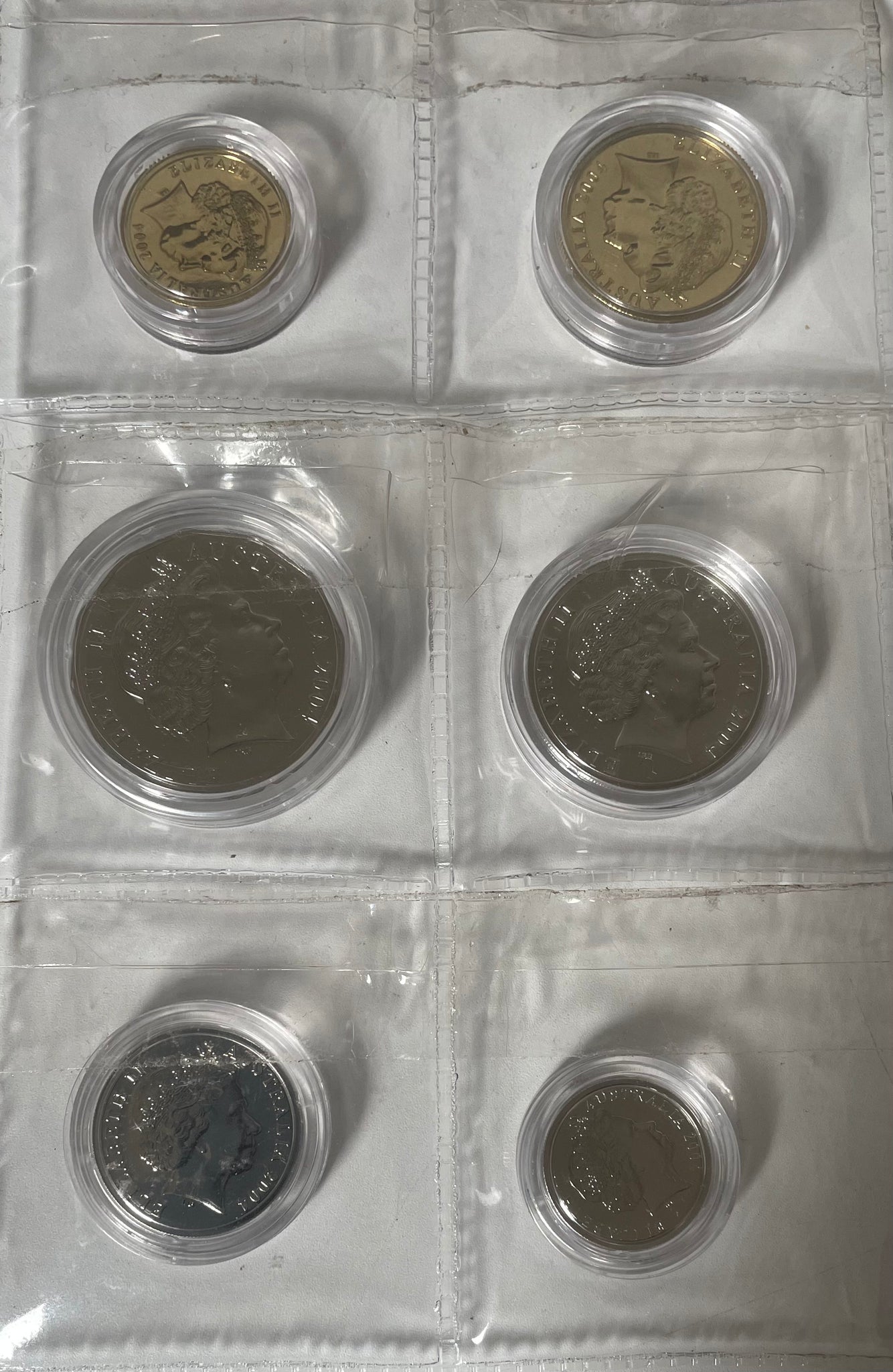 Australia 2004 5c, 10c, 20c, 50c, One Dollar $1 & $2 Two Dollar uncirculated set coins