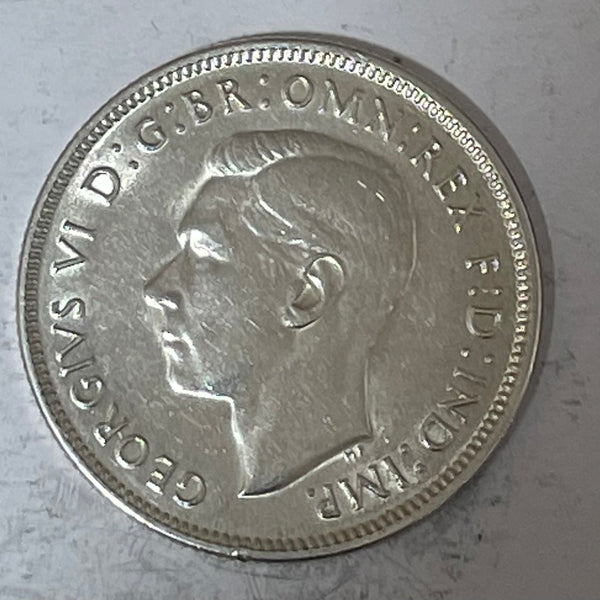 Australia 1943s Mint 2/- Florin Silver Coin about Uncirculated