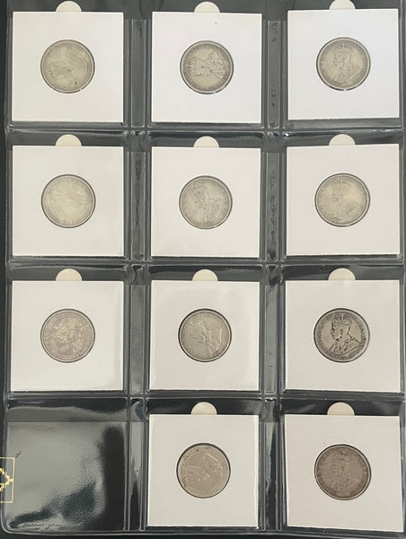 Australian Silver Shilling 1/- Set Complete Including 1921 & 1933