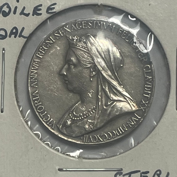 UK Great Britain 1887 Queen Victoria Jubilee Silver Medal. Uncirculated Condition.