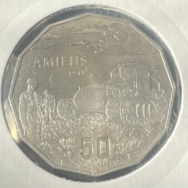 Australia 2018 50c Battle of Amiens Fifty Cents Uncirculated coin