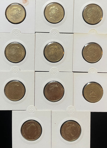 Australia 2016 $1 Mobile Press Counter Stamp Dollar Coins Uncirculated  Set of 11