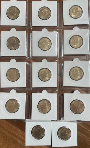 2016 Aussie Alphabet Coloured $1 coin Collection of 26 A to Z coins