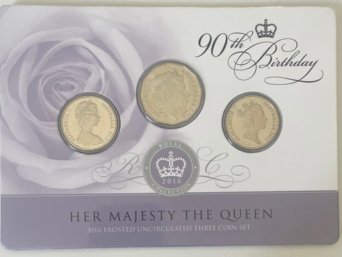 2016 Australia Queen Elizabeth II 90th Birthday Uncirculated Portraits Coin Set of 3