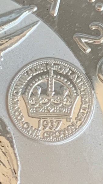 Australia 1997 Perth Mint $2 Kookaburra 1937 Crown Privy mark 2oz Silver Proof Coin & 1937 Crown