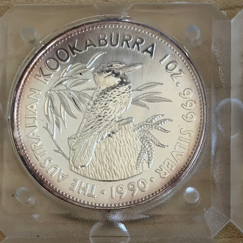 Australia 1990 Perth Mint $1 Kookaburra 1oz Silver Uncirculated Coin