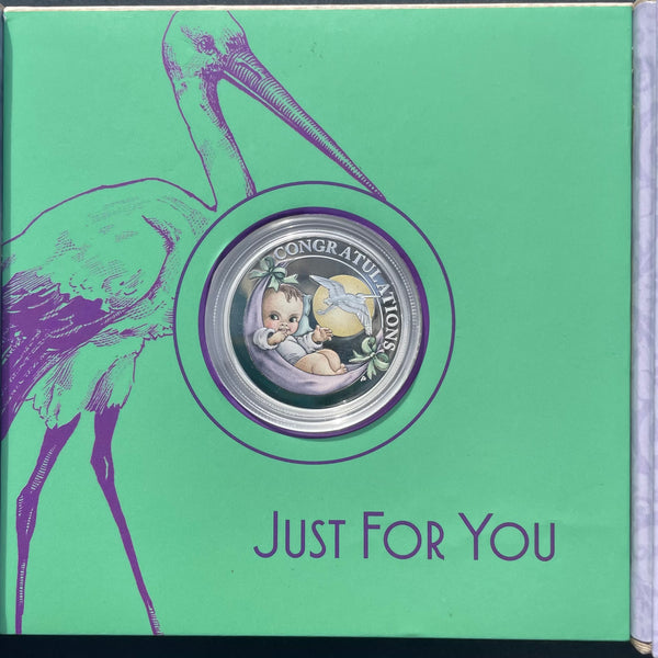 Australia 2021 Perth Mint 50c New Born Baby  Coloured Silver 1/2 ounce Proof Coin