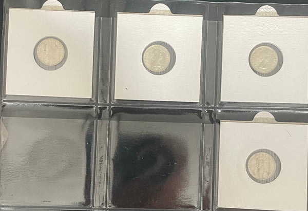 Australia 1910-64 Complete Set of 52 3d Threepence Silver Coins