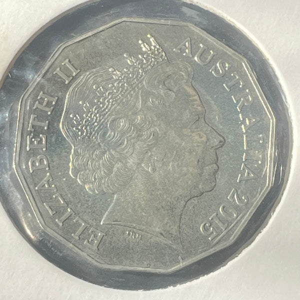 Australia 2015 Royal Australian Mint Fifty Cents 50c 50th Anniversary of RAM coloured 50 Cent  Uncirculated Coin