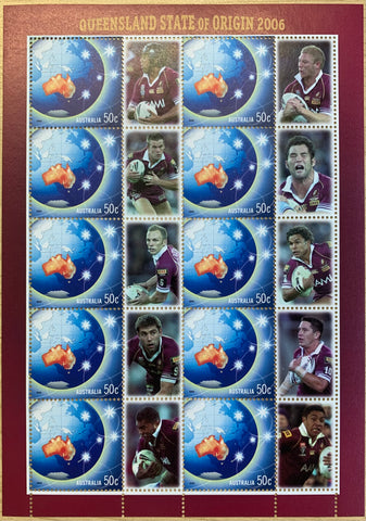 Queensland State of Origin 2006 50c stamp sheet