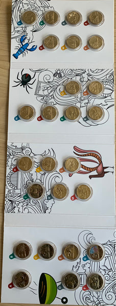 Australia 2021 Royal Australian Mint $1 Great Aussie Coin Hunt 2 Set of 26 Alphabet Uncirculated Coins inc. Coloured "G"