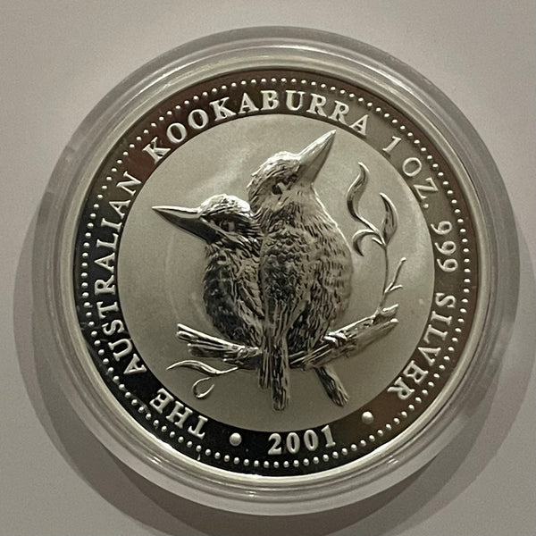 Australia 2001 Perth Mint $1 The Australian Kookaburra 1oz 999  Silver Coin