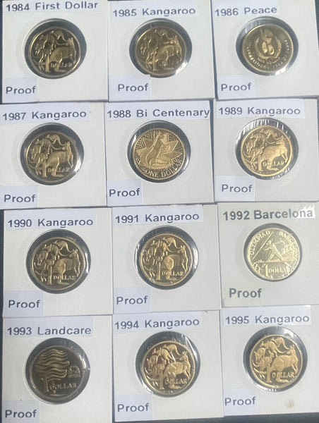 Australia 1984 to 2016 $1 One Dollar Proof Collection 40 Coins