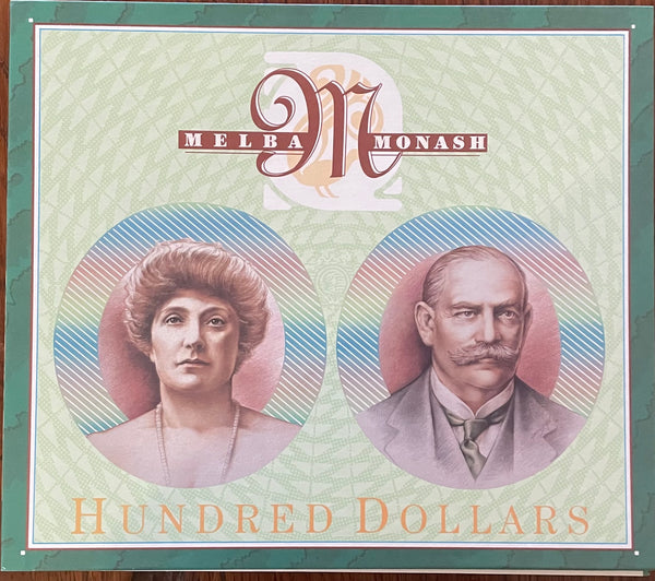 Australia 1996 $100 Last Paper and First Polymer Uncirculated Banknote Portfolio Red Serial Numbers