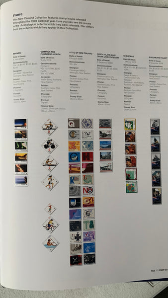 New Zealand 2008 Post Office Year Book containing all the different simplified stamps issued that year