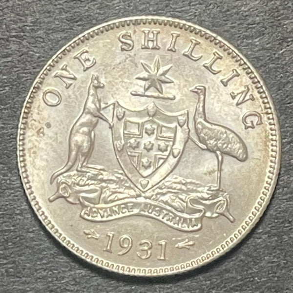 Australia 1931 1/- One Shilling silver coin about Uncirculated Condition