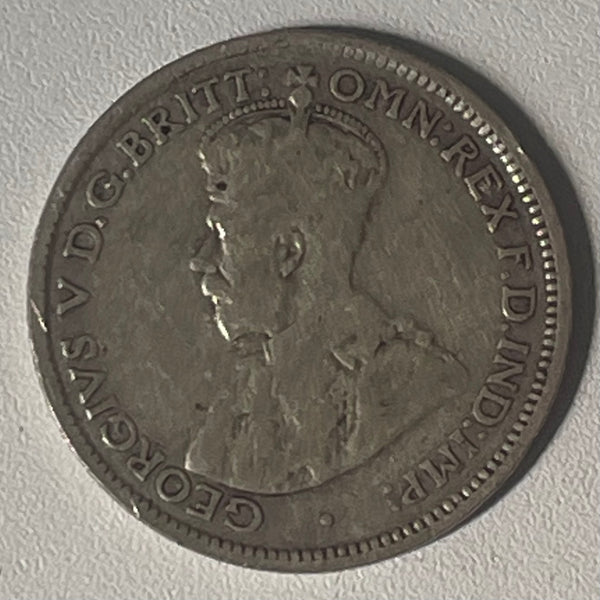 Australia 1926 6d Sixpence Dot after E Variety Silver Coin