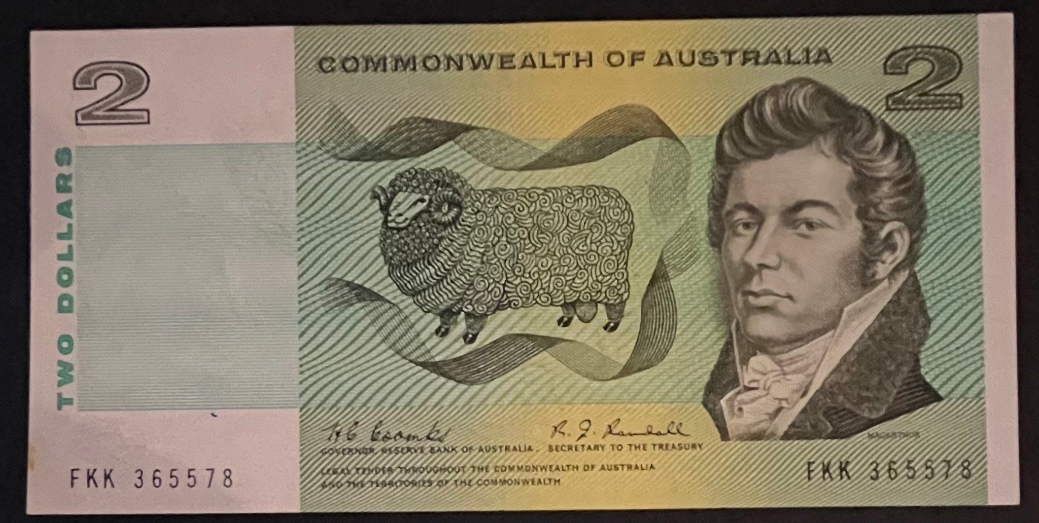 Australia $2 Commonwealth of Australia Coombs/Randall. EF. R82
