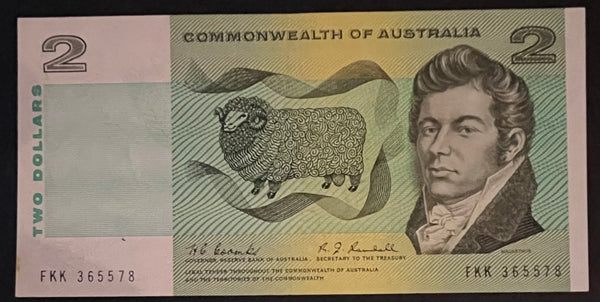 Australia $2 Commonwealth of Australia Coombs/Randall. EF. R82